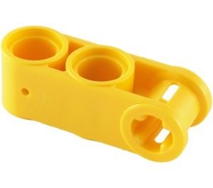 42003-3 Technic, As koppelaar lengte 3 met 2 gaten (2 rond, 1 as 90graden) geel NIEUW *0B012 - Img 1