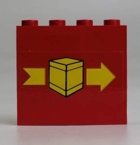 4215pb016-5G Paneel 1x4x3 Pakje pijl naar rechts rood gebruikt *0D0000