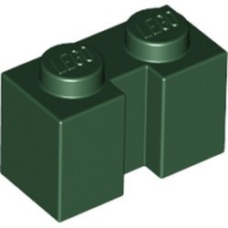4216-80 Steen 1x2 met sleuf groen, donker NIEUW *1L040