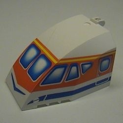 42602pb05-1G Cockpit met scharnier 8x6x4 met blauw/oranje vliegtuig patroon (PAKKETPOST) wit gebruikt *