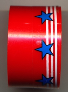 4266pb01-5G Wiel 20x30 Technic, velg glad MET WITTE STREPEN EN BLAUWE STERREN (sticker) rood gebruikt *5W000