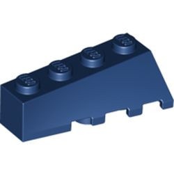 43721-63 Steen, wig 4x2 links- 4 noppen bovenop, GLOOIEND blauw, donker NIEUW *