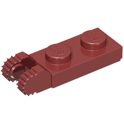 44302-59 Scharnierplaat 1x2- TWEE houders aan einde rood, donker NIEUW *1B299