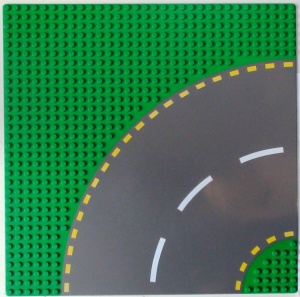 44342pb01-6G Wegenplaat 32x32 bocht groen gebruikt *3K000