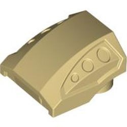 44675-2G Dakpan 2x2 gebogen met drie zijgaten aan beide kanten crème gebruikt *1D028