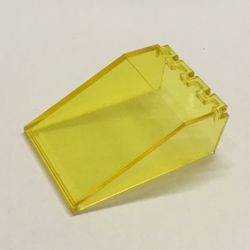 4474-19G Ruit 6x4x2 cockpit laag, scharnierend transparant geel gebruikt *1C009
