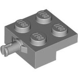 4488-86 Platte plaat 2x2 met 1 wielhouder (pin) grijs, licht (blauwachtig) NIEUW *1B266