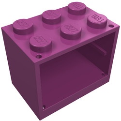 4532a-71G Kastje klein 2x3x2 DICHTE noppen (zie 4533 voor deur) magenta gebruikt *5K000