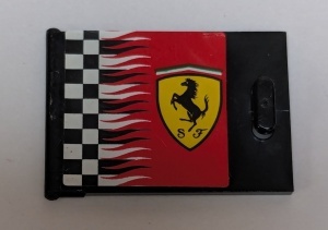 4533pb017L-11G Deurtje 2x3x2 met Ferrari Logo LINKS (Sticker) zwart gebruikt *