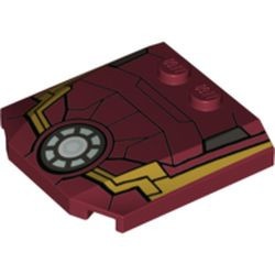 45677pb093-59 Wig 4x4x2/3 (motorklep) Iron Man wapen rood, donker NIEUW *