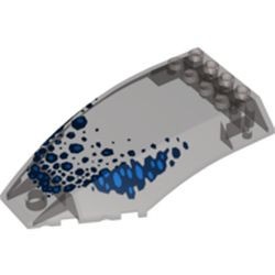 45705pb001-13 Ruit 10x6x2 met blauwe bubbels opdruk transparant bruin (kleurnaam was: trans ZWART) NIEUW *