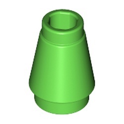 4589b-36 Kegel 1x1x1 groen, helder NIEUW *1B086