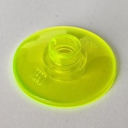 4740-16G Schotel 2x2 transparant, neongroen gebruikt *1R024