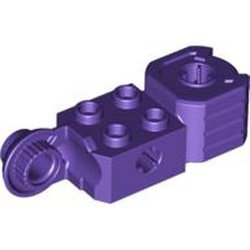 47431-89G Technic, steen 2x2 met asgat, vuist en rotatie Joint ball paars, donker gebruikt *