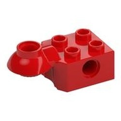 48170-5G Technic, steen 2x2 met gat en Rotation Joint Ball Half Top horizontaal rood gebruikt *