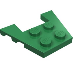 48183-6G Wigplaat 3x4 (L+R toelopend) met inkepingen groen gebruikt *