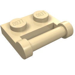 48336-2 Platte plaat 1x2 type 2 GESLOTEN hendel crème NIEUW *1B294