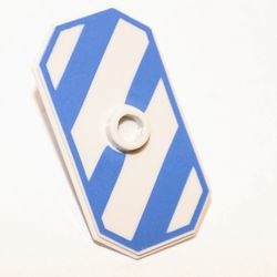 48494pb06-99 Schild- rechthoekig, blauw-witte schuine strepen grijs, zeer licht (blauwachtig) NIEUW *0L0000