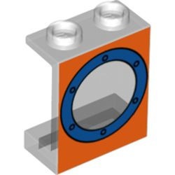 4864bpx16-12 Paneel 1x2x2 met rond raam en oranje achtergrond transparant NIEUW *1B022