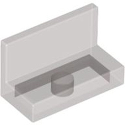4865-13G Paneel 1x2x1 (bankje) rechte hoeken transparant bruin (kleurnaam was: trans ZWART) gebruikt *1B396