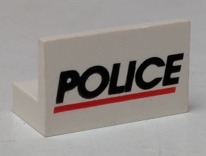 4865pb002-1G Paneel 1x2x1 POLICE met rode streep wit gebruikt *0D0000