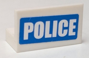 4865pb013-1G Paneel 1x2x1 POLICE op blauwe achtergond (Sticker) wit gebruikt *0D0000