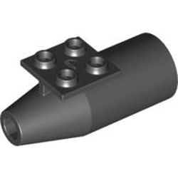 4868b-11G Motor met topplaat 2x2 grotere motor glad zonder vin zwart gebruikt *1D039