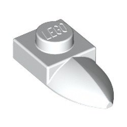 49668-1 Platte plaat 1x1 met tand IN VERLENGDE wit NIEUW *1B322