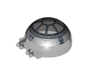 50747pb07-13 Ruit halve bol 6x6x3met 2 scharnieren SW Sith Fighter patroon transparant zwart NIEUW *