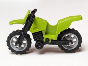 50860c11-34G Motorfiets met zwarte onderkant en lichtgrijze wielen lime gebruikt *1D038