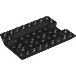 5117-11 Dakpan 45 graden dubbel OMGEKEERD 6x8 met 4 gaten en 4 pingaten zwart NIEUW *1D015