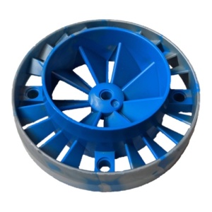 53983pb02-66G Grote turbine voor vliegtuigmotor, gemarmerd met blauw en parellichtgrijs grijs, lichtparel gebruikt *