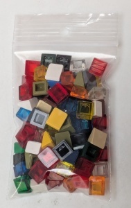 54200-A 100x Dakpan klein 30 graden 1x1x 2/3, allerlei willekeurige kleuren gebruikt *1B190