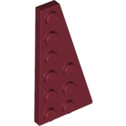 54383-59 Wig plaat 6x3 rechts rood, donker NIEUW *5A005