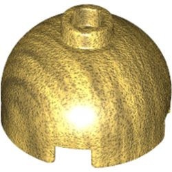 553-115G Steen, 2x2x1 dome TOP goud, parel gebruikt *1L082