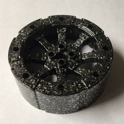 55817-111 Spaakwiel Vikingen met 12 gaten zwart-zilver gespikkeld NIEUW *5W000