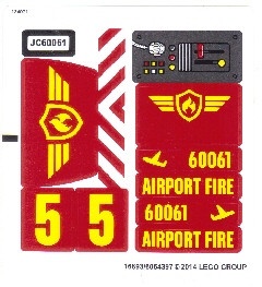 60061stk01 STICKER 60069-1 Excavator Fire trick NIEUW *0S0000
