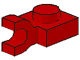 6019-5G Platte plaat 1x1 met horizontale clip rood gebruikt *1B315