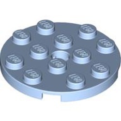 60474-105 Platte plaat 4x4 rond blauw, lichthelder NIEUW *5K000