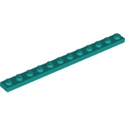 60479-39 Platte plaat 1x12 turquoise, donker NIEUW *5K000
