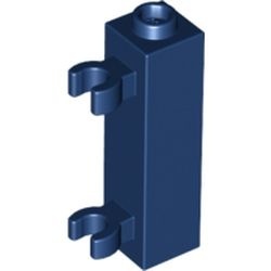 60583-63 Steen 1x1x4 met luikhouders (2 clips) open of gesloten nop bovenop blauw, donker NIEUW *1B039