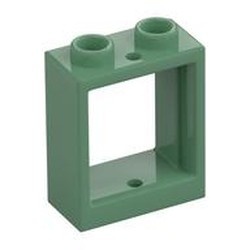 60592-48 Raam 1x2x2- vlak (NIEUWE stijl) ZONDER GLAS groen, zandkleurig NIEUW *1B277