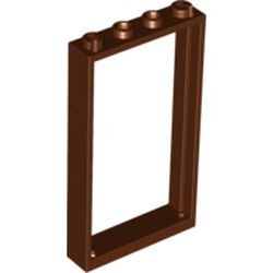 60596-88G Deurpost /raamframe 1x4x6 (2 gaatjes bovenin) bruin, roodachtig gebruikt *1C042