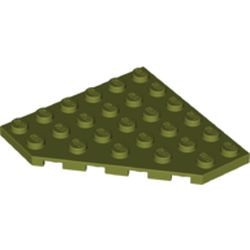 6106-155 Platte plaat 6x6 afgekapte hoek groen, olijf NIEUW *5A026