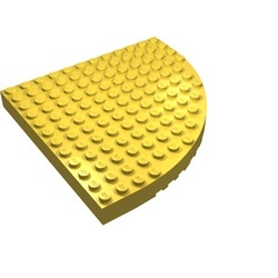 6162-3G Steen, 12x12 gebogen hoek (BELVILLE) geel gebruikt *5D000