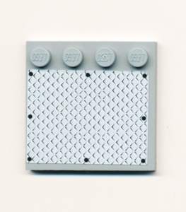 6179pb084-86G Tegel 4x4 met noppen zijkant met zilver (Sticker) grijs, licht (blauwachtig) gebruikt *5T11-04