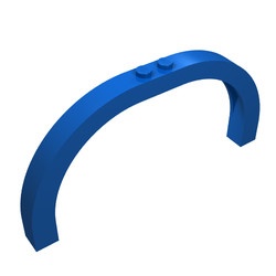 6184-7G Steen,halve boog 1x12x5 gebogen top 2 noppen bovenop blauw gebruikt *1T000