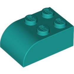 6215-39 Steen 2x3 afgeronde top 4 noppen turquoise, donker NIEUW *