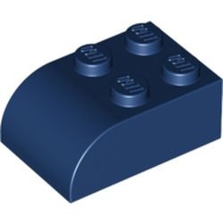 6215-63 Steen 2x3 afgeronde top 4 noppen blauw, donker NIEUW *
