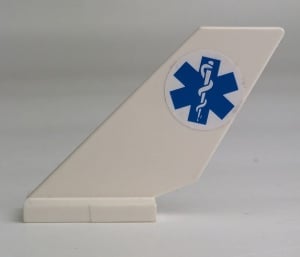 6239pb031-1G Staart met EMT ster (stickers) wit gebruikt *0D0000
